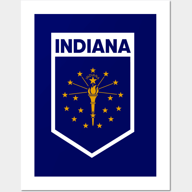 Indiana State Flag Emblem Wall Art by SLAG_Creative